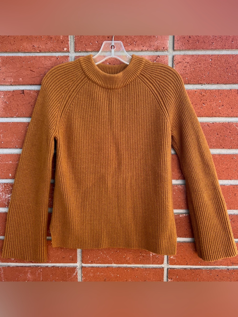 Knot Sisters Rust Ribbed Mock Neck Sweater NWOT